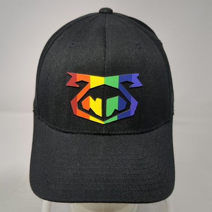 Daithi De Nogla Baseball Cap Black XL Rainbow Logo Flexfit NP Embroidery Hat