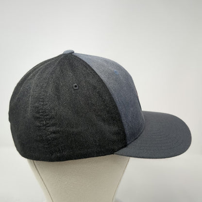 Volcom Baseball Cap Gray Black XL Flexfit Stone Logo Embroidered Hat Structured