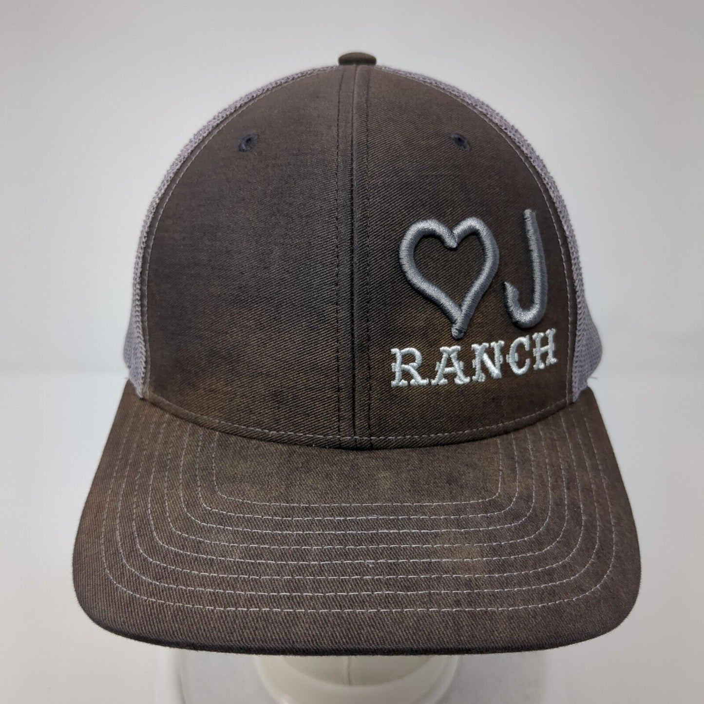♡J Ranch Snapback Trucker Hat Black One Size Adjustable Mesh Back Richardson