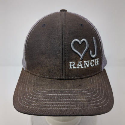 ♡J Ranch Snapback Trucker Hat Black One Size Adjustable Mesh Back Richardson