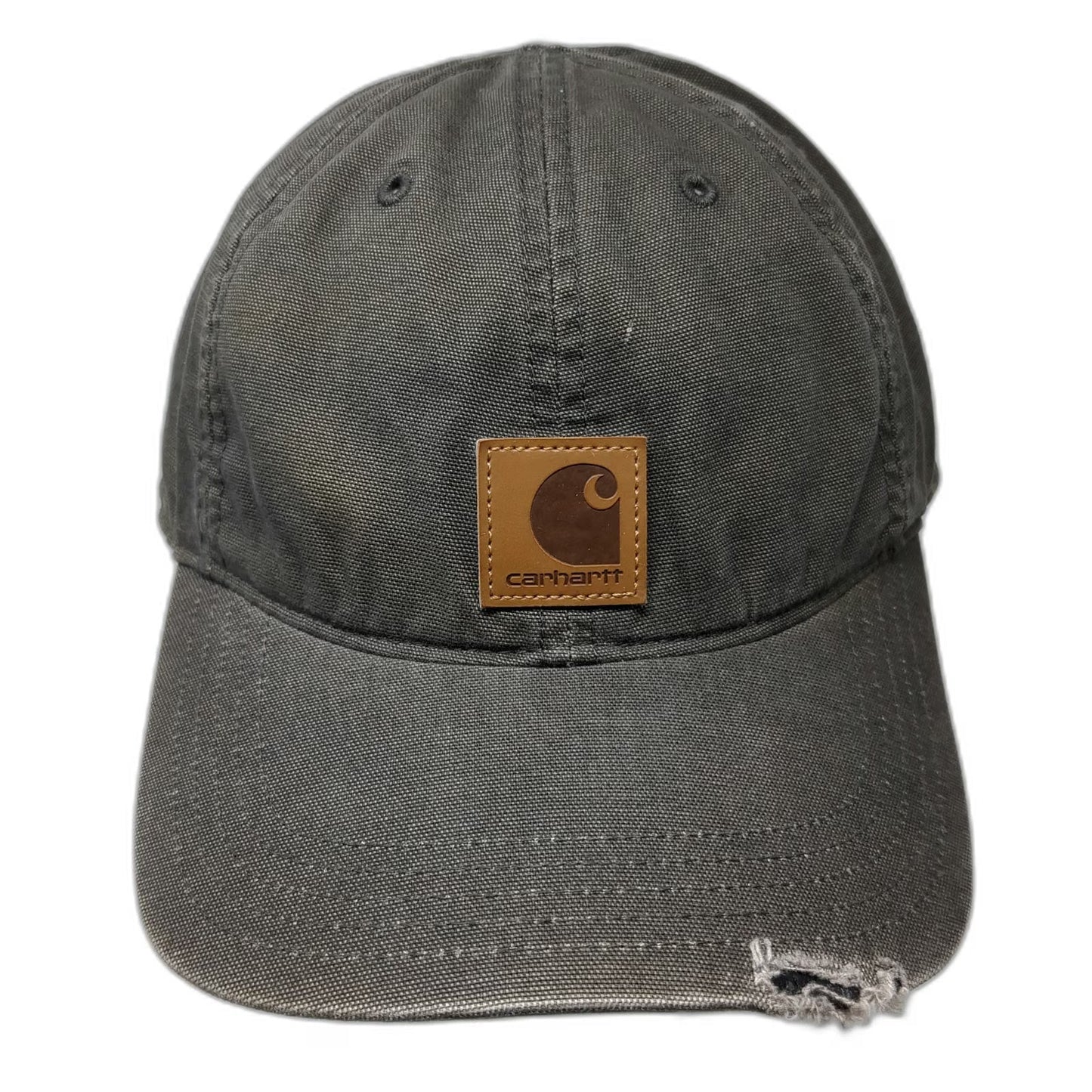 Carhartt Baseball Cap Brown One Size Distressed Strapback Logo Workwear Hat