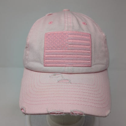 USA Flag Slideback Baseball Cap Pink One Size Adjustable Patriotic KB ETHOS