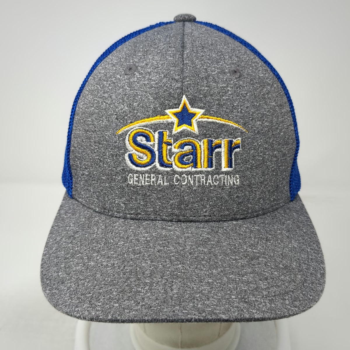 Port Authority Baseball Cap Gray Blue XL Starr General Contracting Fitted Hat