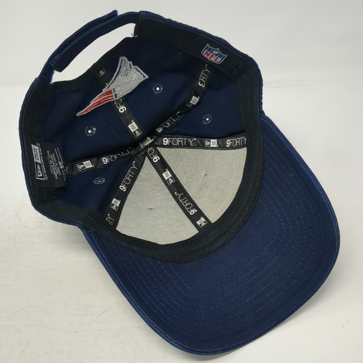New England Patriots NFL New Era Blue One Size Strapback Hat Embroidered Logo
