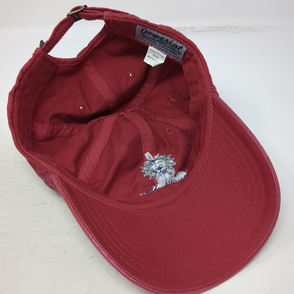 Imperial Sun Valley Red Baseball Cap One Size Slideback Embroidered Cotton Hat