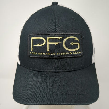 Columbia Baseball Cap Black White One Size PFG Mesh Back Flexfit Fishing Hat