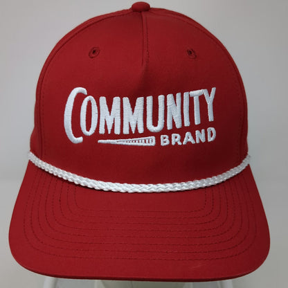 Richardson 5 Panel Red One Size Community Brand Coffee Rope Snapback Hat 1919