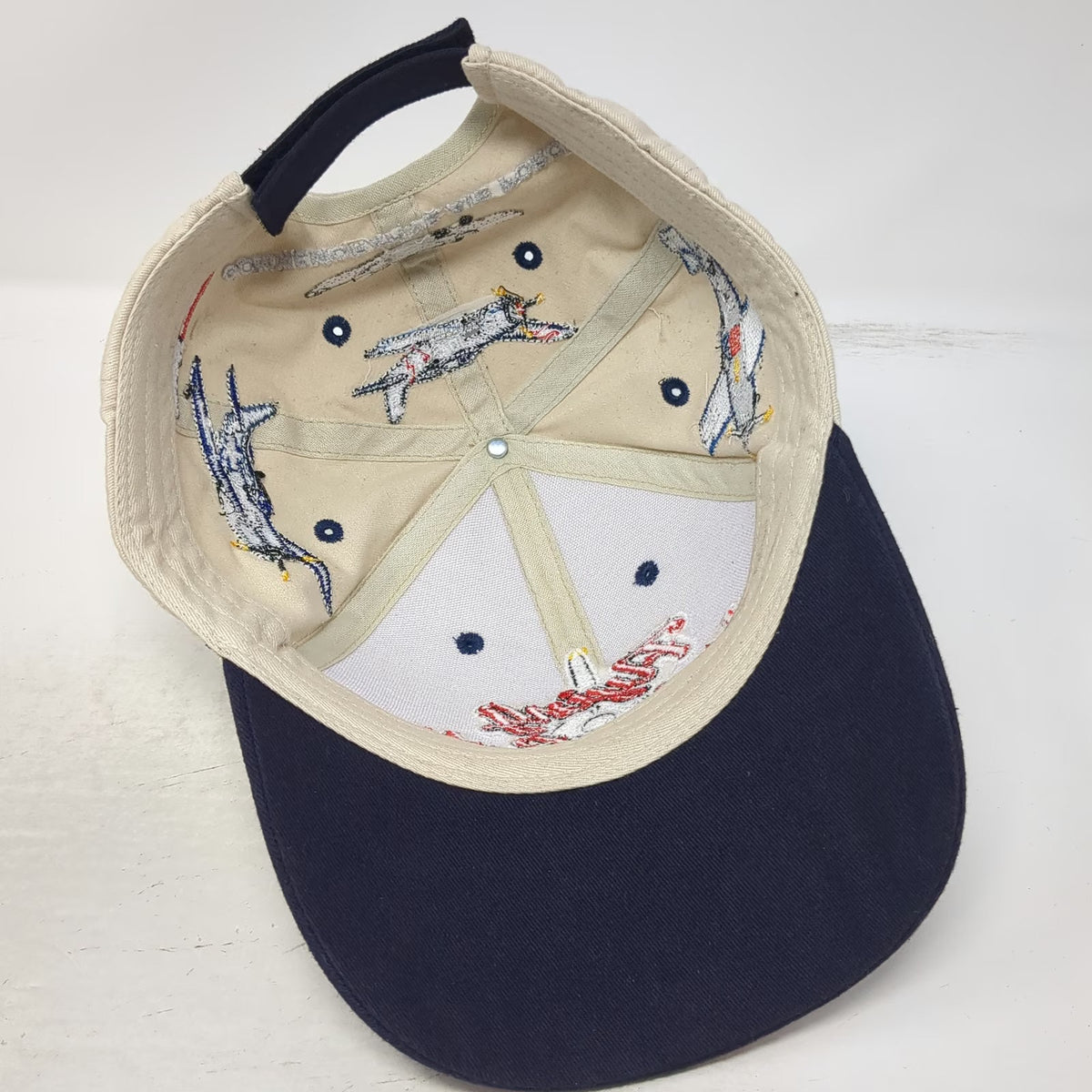Commemorative Air Force Flying War Cats Baseball Cap Beige Blue Red One Size Hat