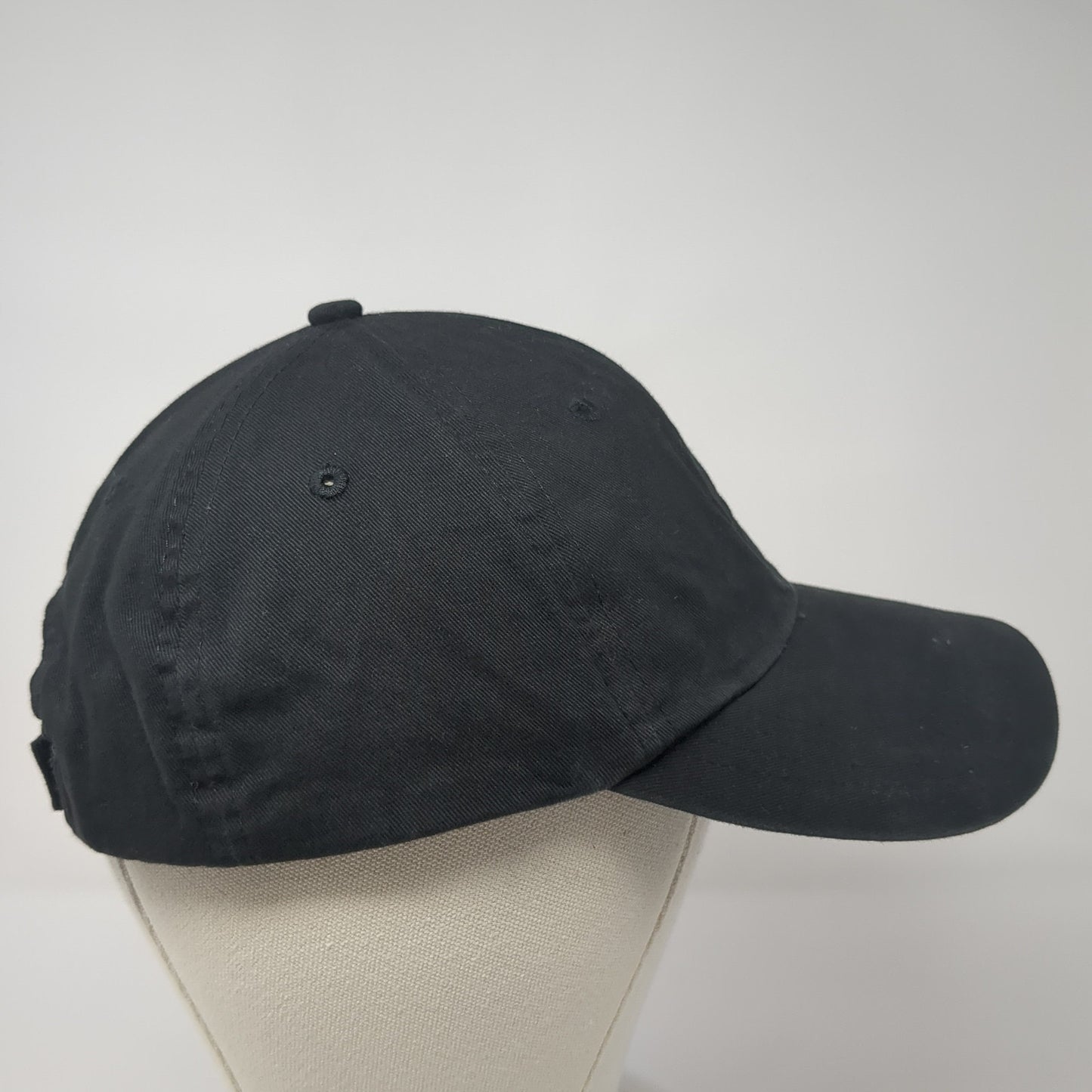 Unbranded Strapback Hat Black One Size Outdoor Vent Holes 6 Panel Blank