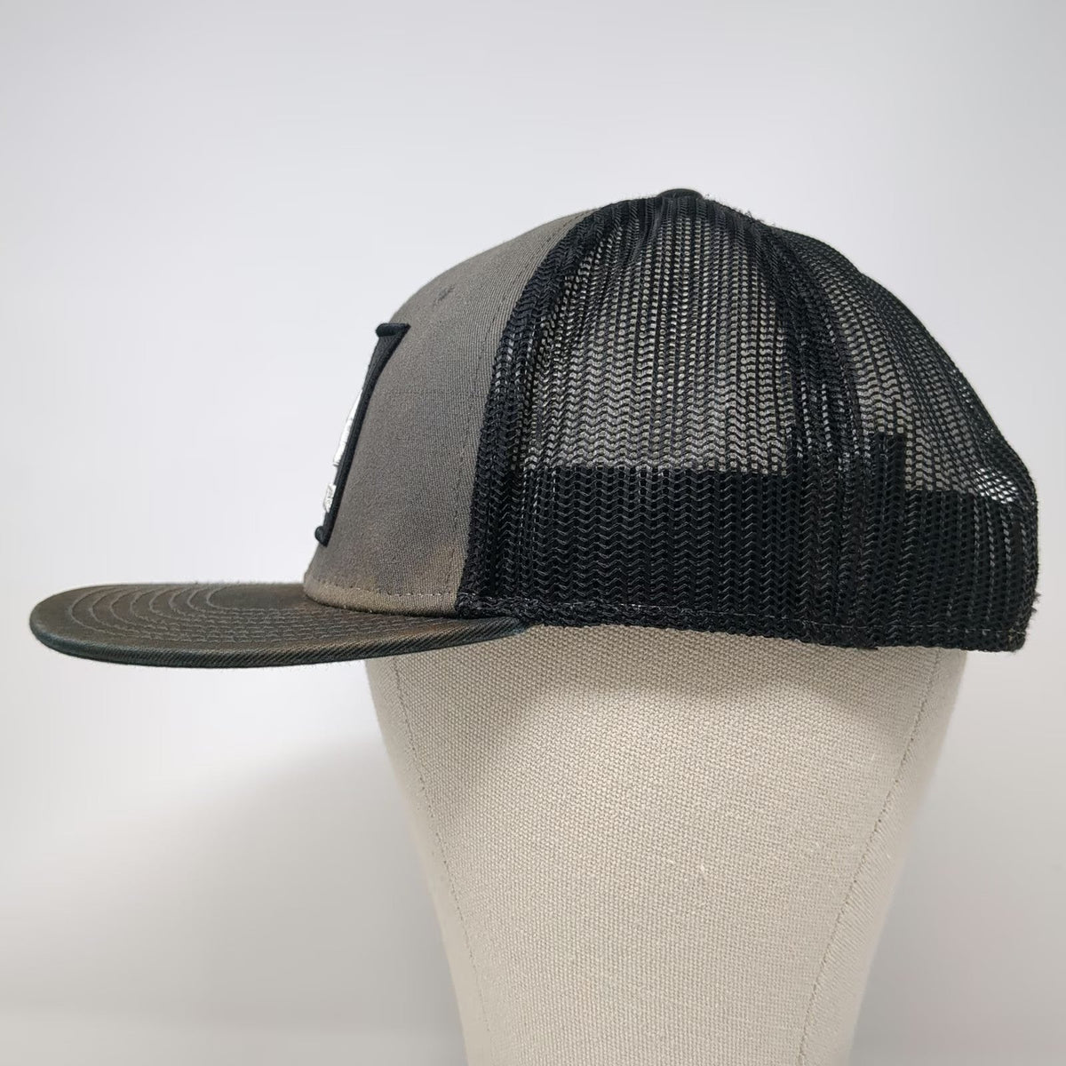 Mission43 Trucker Hat Black One Size Mesh Back Snapback Logo Underbrim Camo