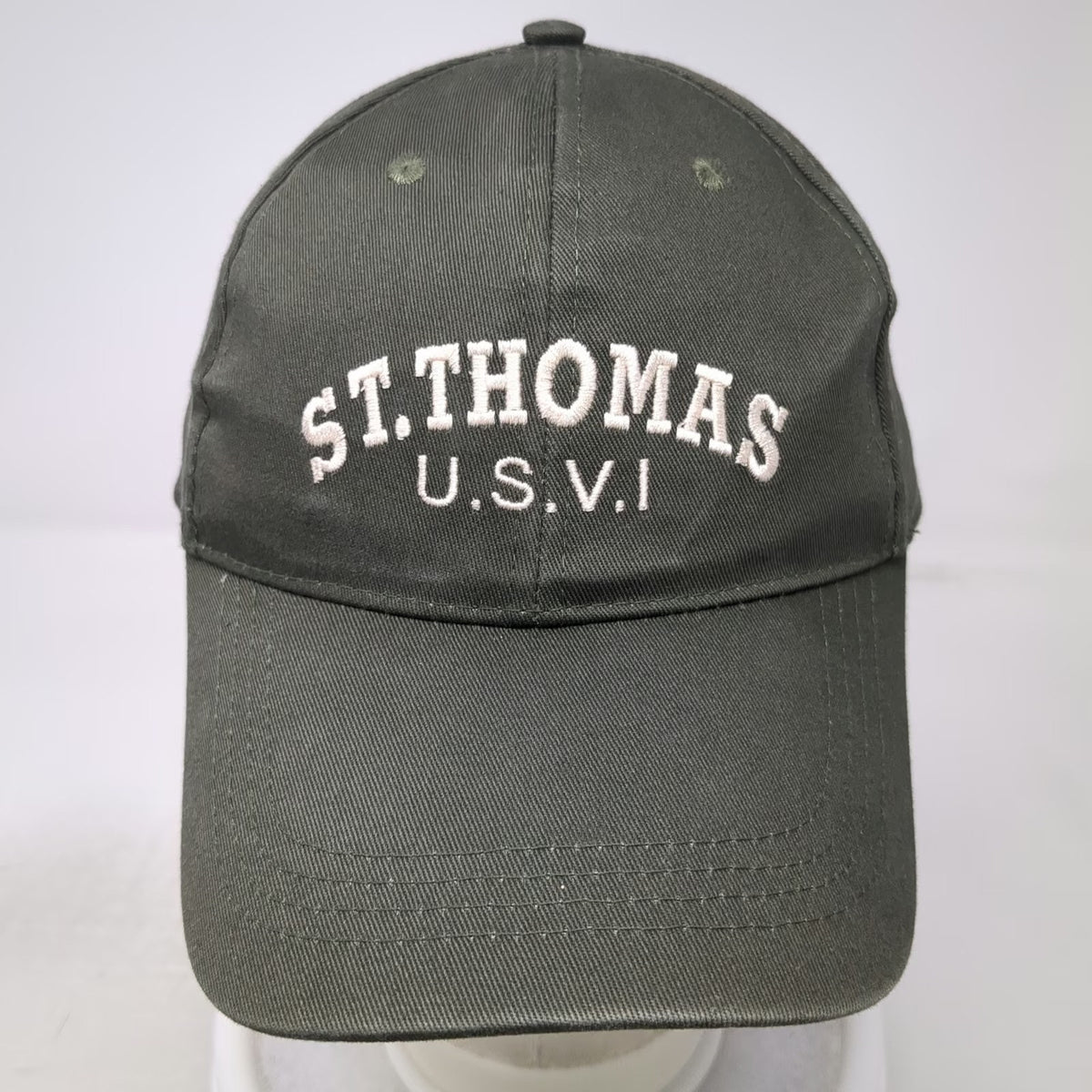 St. Thomas U.S.V.I. Baseball Cap Green One Size Strapback Embroidered Travel Hat