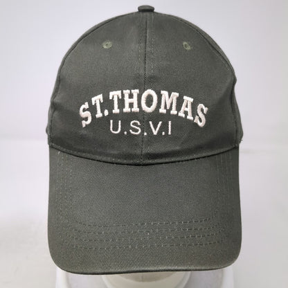 St. Thomas U.S.V.I. Baseball Cap Green One Size Strapback Embroidered Travel Hat