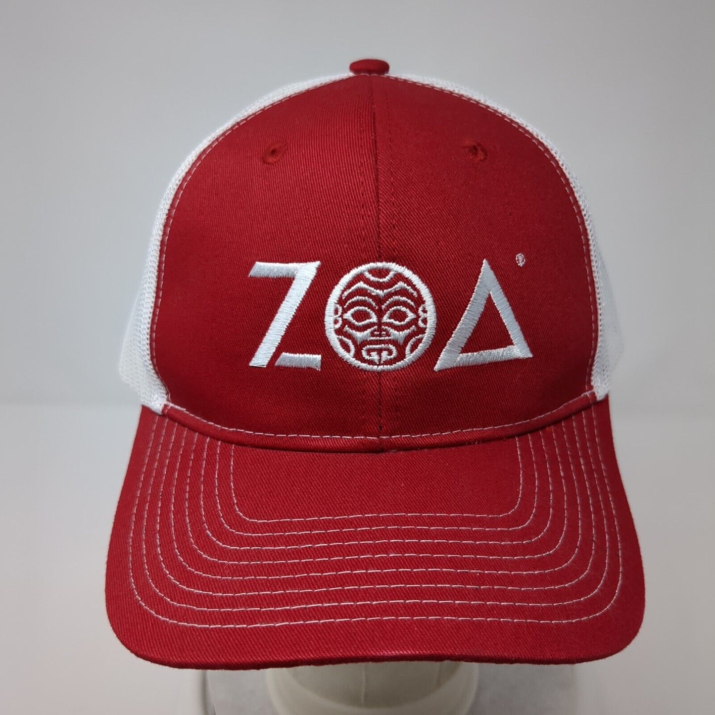 ZOA Energy Snapback Trucker Hat Red One Size Adjustable Mesh Back Port Authority
