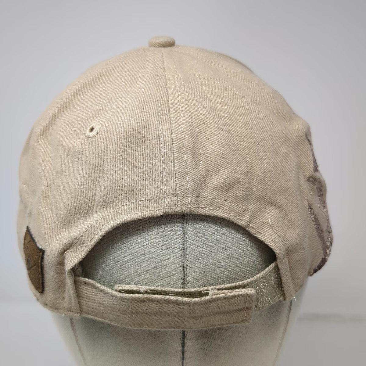 Dri Duck Baseball Cap Beige One Size Fish Embroidery Machine Shop Cotton Hat