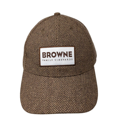 Browne Family Vineyards Patch Slideback Hat Brown One Size Herringbone