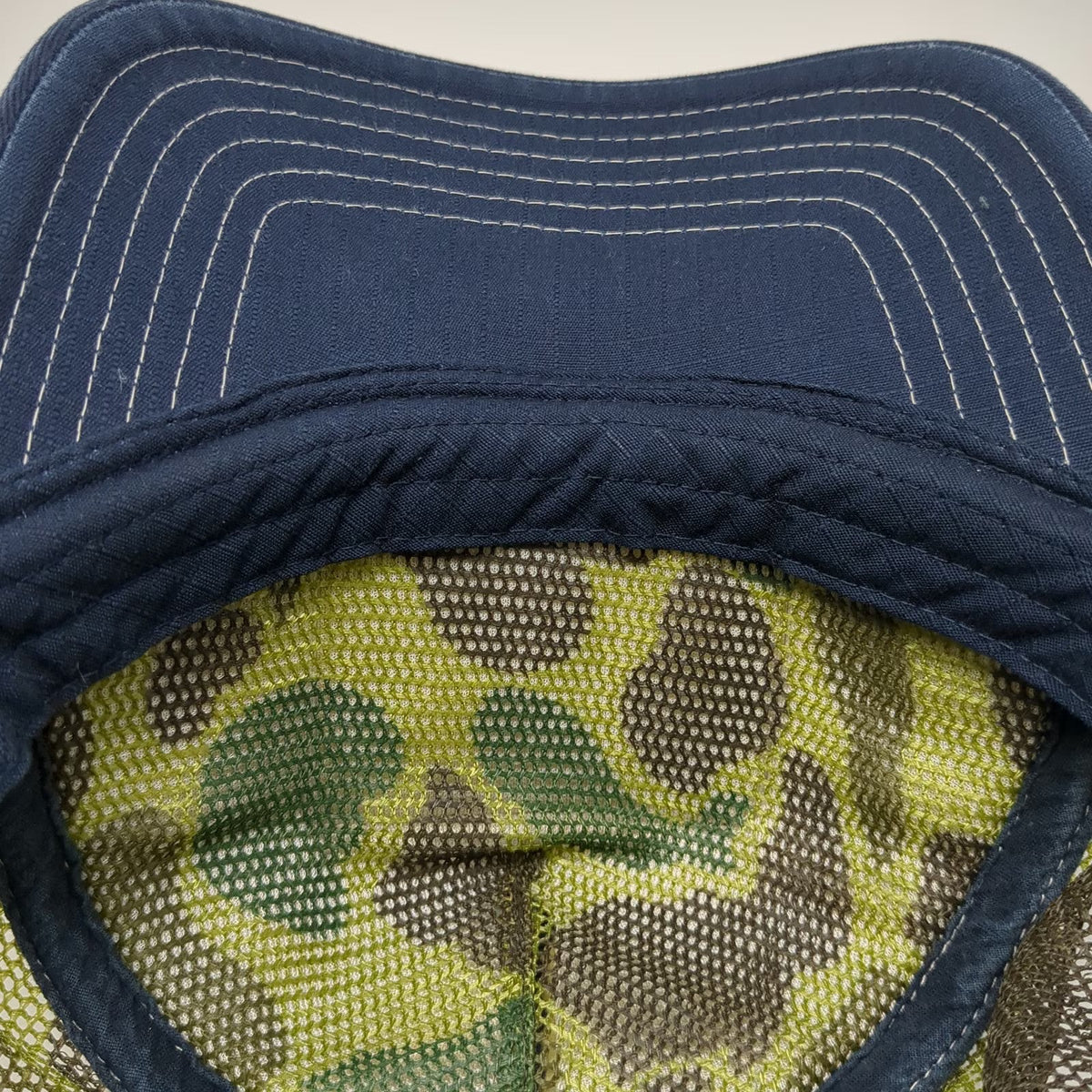 Big Authentic Rough Wear Trucker Hat Blue One Size Buck's Stop N Shop Camo Mesh