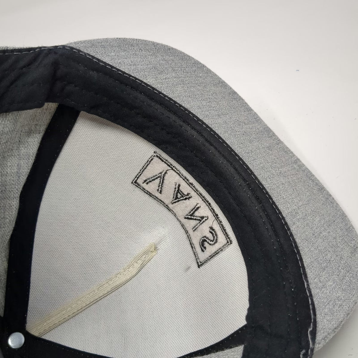 Vans 5 Panel Gray Hat One Size Snapback Flat Brim Wool Blend Box Logo Skate
