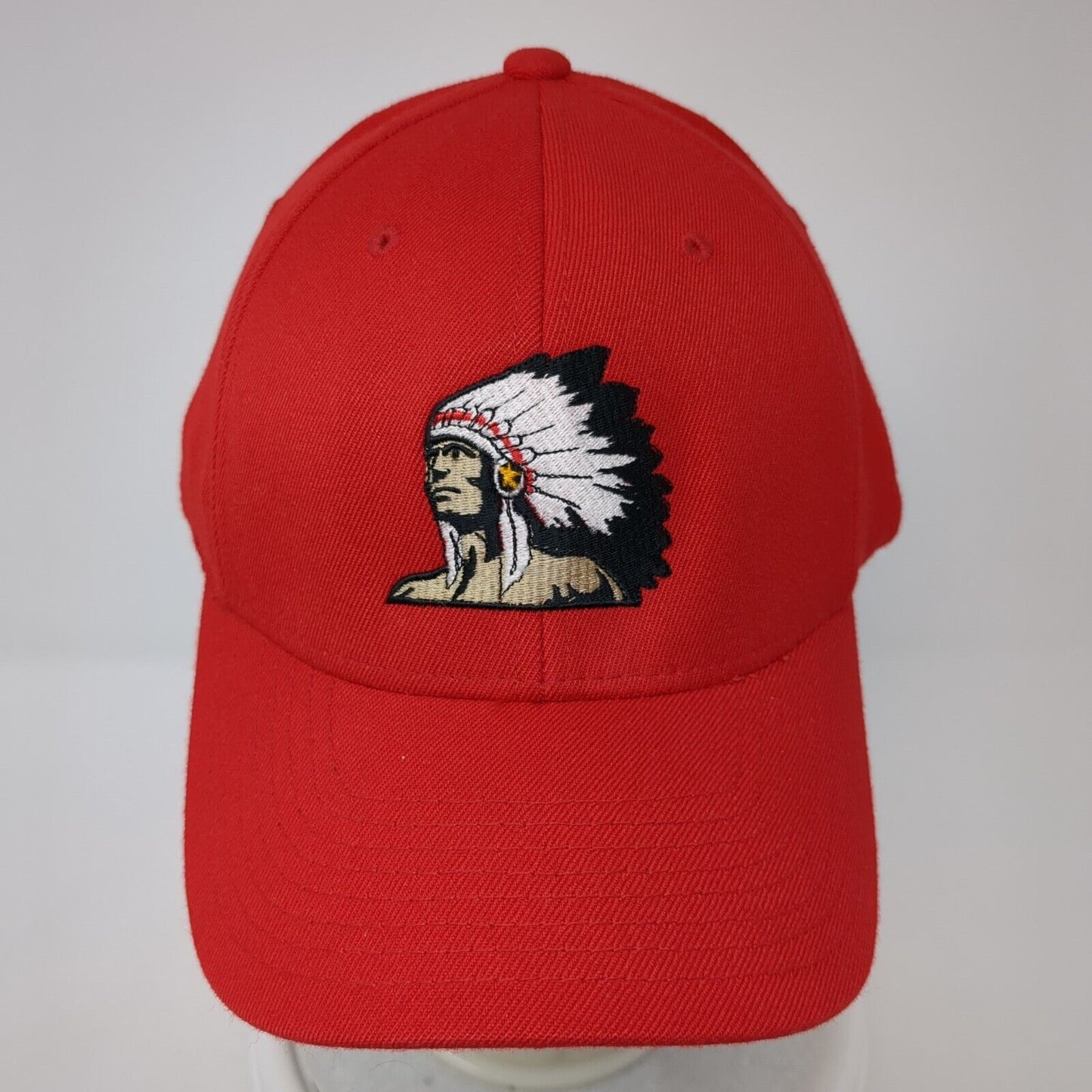 Indian Ripon Jrotc Sports Fitted Hat Red L/XL Embroidered Flexfit Yupoong