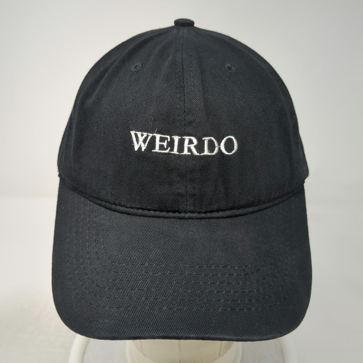 Trendy Apparel Shop Baseball Cap Black One Size Weirdo Embroidery Adjustable Hat