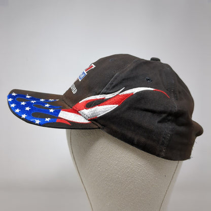 Veteran Proudly Served Strapback Hat Black OSFM Adjustable Embroidered