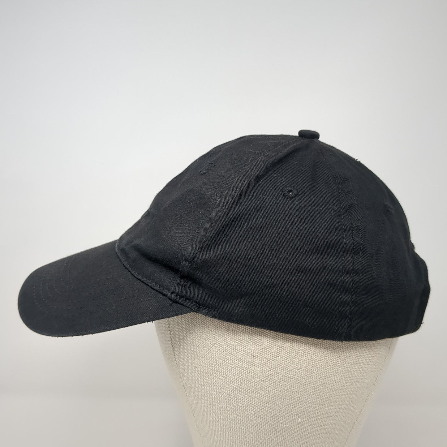 Unbranded Strapback Hat Black One Size Solid Blank Vent Holes Outdoor