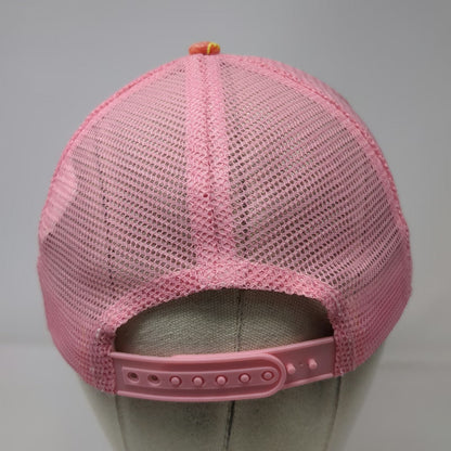 Pink Aloha Trucker Hat One Size Tropical Palm Tree Hibiscus Flower Mesh Snapback