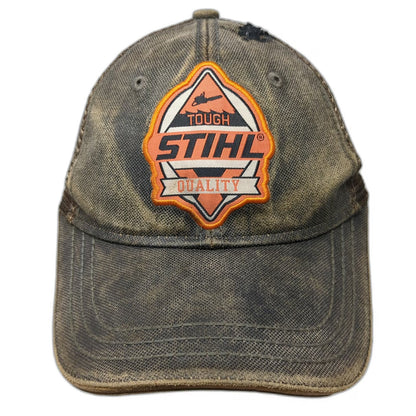 STIHL Baseball Cap Brown One Size Mesh Back Patch Strapback Chainsaw Tough hat