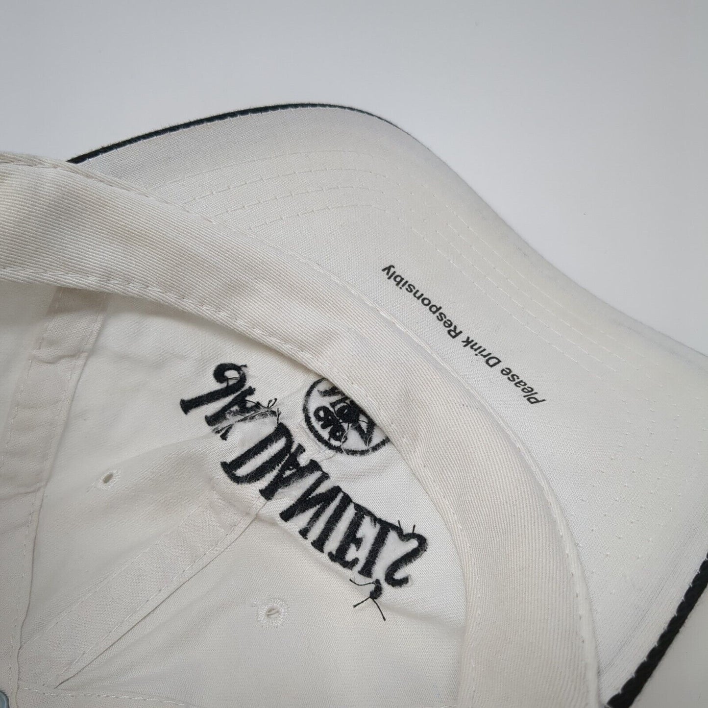 Jack Daniel's Old No.7 Strapback Hat White One Size Adjustable Embroidered