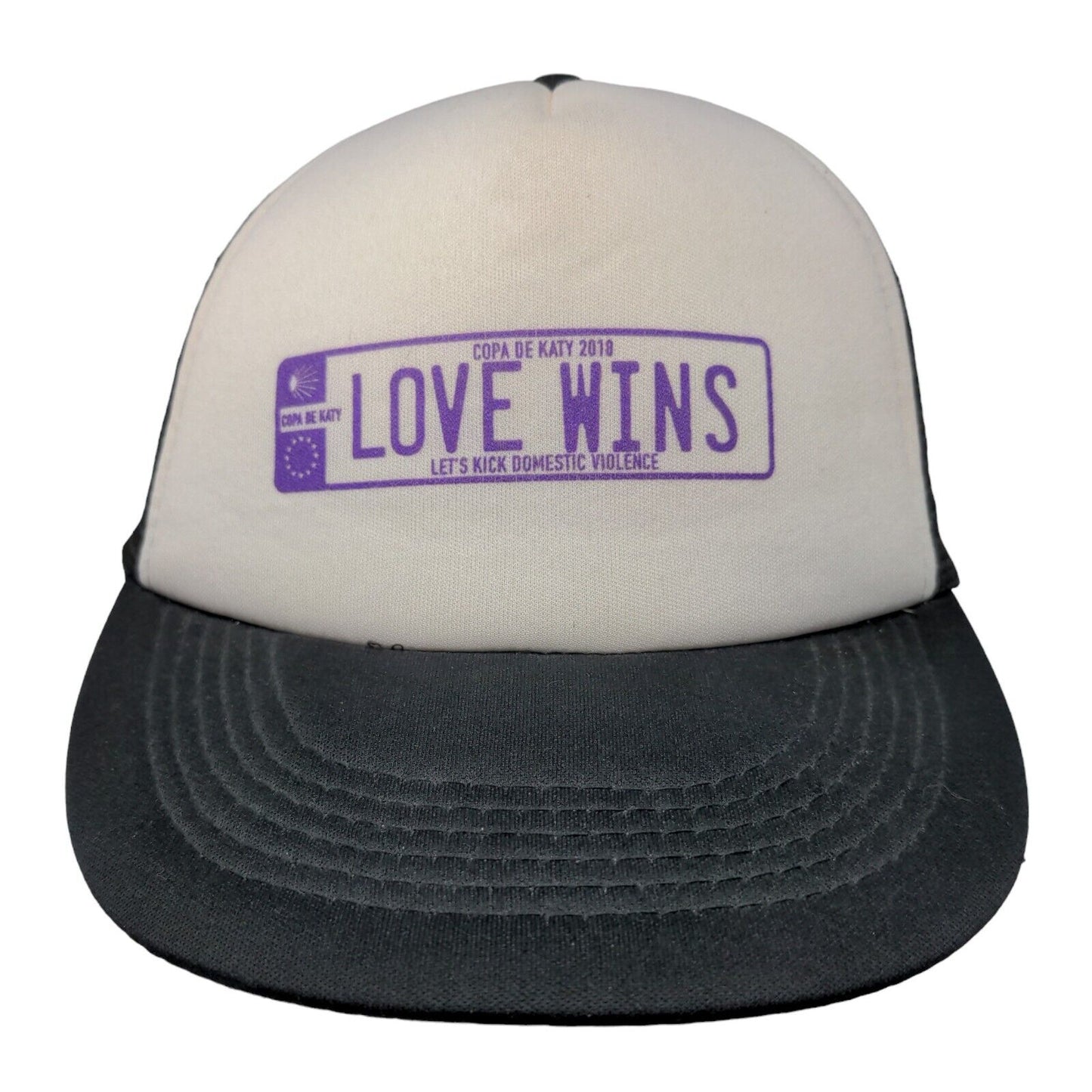 Love Wins Snapback Mesh Back Trucker Hat Black OSFA Copa De Katy 2018