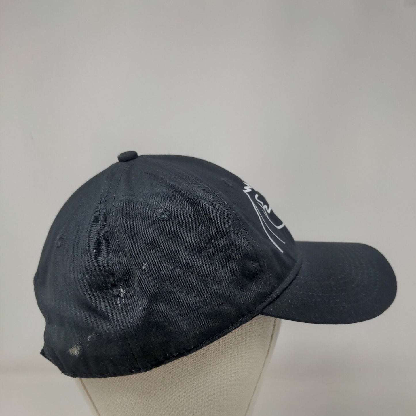 BHM1 Strapback Hat Black One Size Adjustable 6 Panel Port & Company