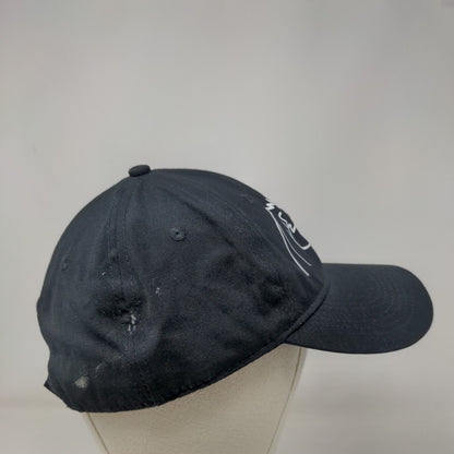 BHM1 Strapback Hat Black One Size Adjustable 6 Panel Port & Company