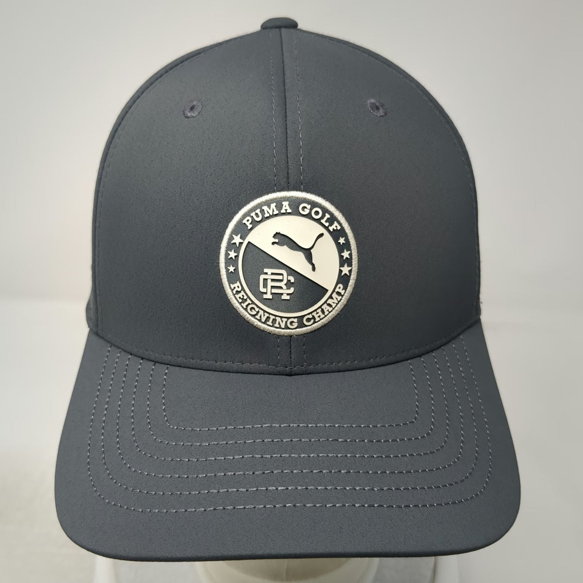 Puma Golf Reigning Champ Hat Gray One Size Snapback Patch Logo 110 Flexfit