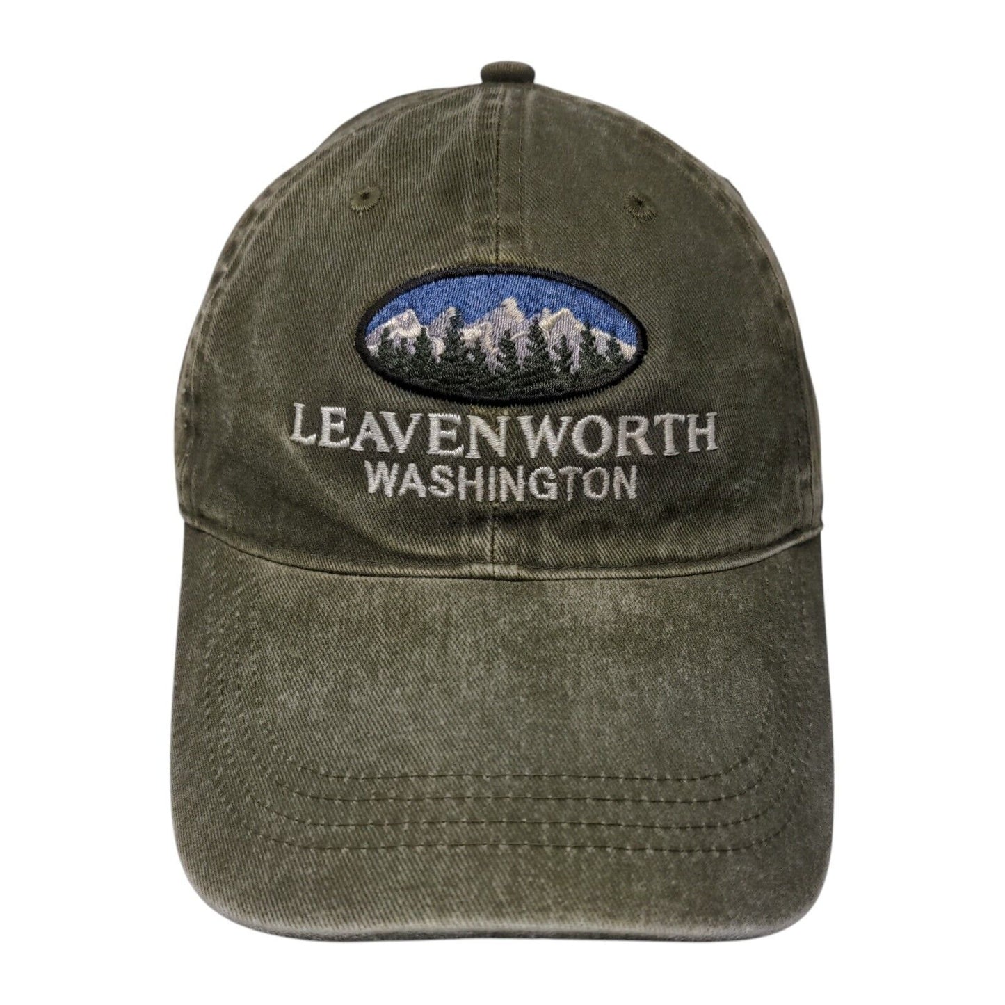 Leaven Worth Washington Strapback Hat Green OS Adjustable Embroidered Ouray