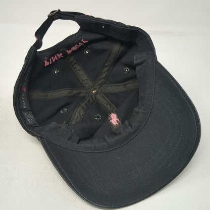 Ralph Lauren Black Label Black Pink Pony Embroidered Logo Slideback Hat Vintage