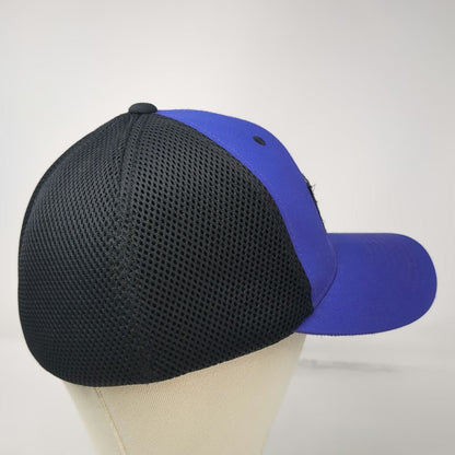 Cinch Baseball Cap Blue XL Fitted Flexfit Mesh Patch Leaf Pattern Underbrim Hat