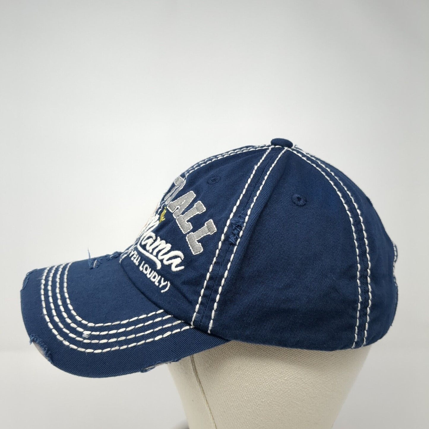 Football Mama May Yell Loudly Strapback Hat Blue OS KB ETHOS Vintage