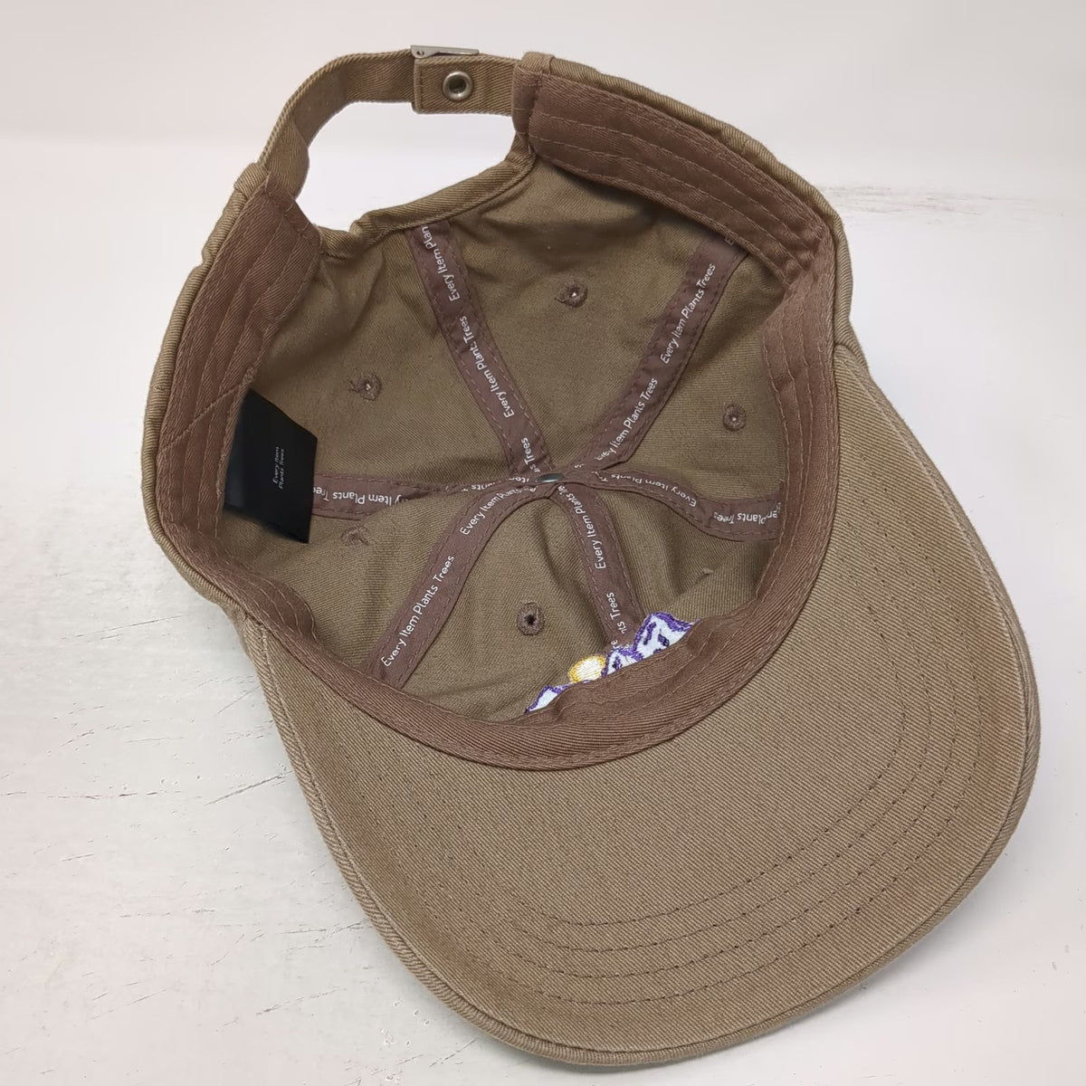 Tentree Baseball Cap Brown One Size Organic Cotton Adjustable Mountain Logo Hat