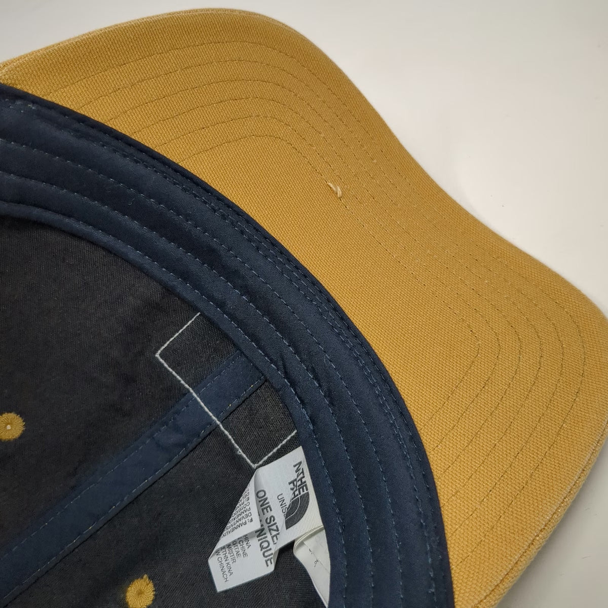 The North Face Trucker Hat Yellow One Size Mesh Back Snapback Patch Outdoor Cap