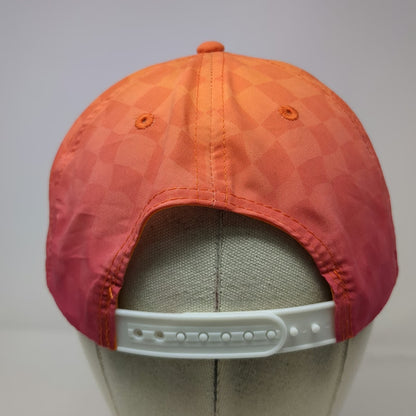 Dunkin' 5 Panel Orange Pink White Hat One Size Rope Checkerboard Snapback