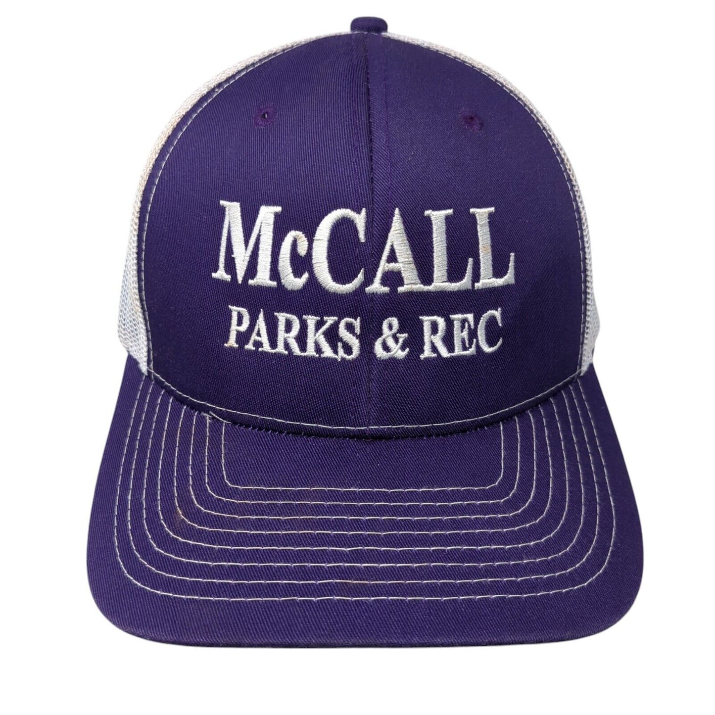 McCall Parks & Rec Snapback Trucker Hat Purple OSFM Adjustable Mesh Back NV Caps