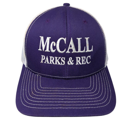 McCall Parks & Rec Snapback Trucker Hat Purple OSFM Adjustable Mesh Back NV Caps