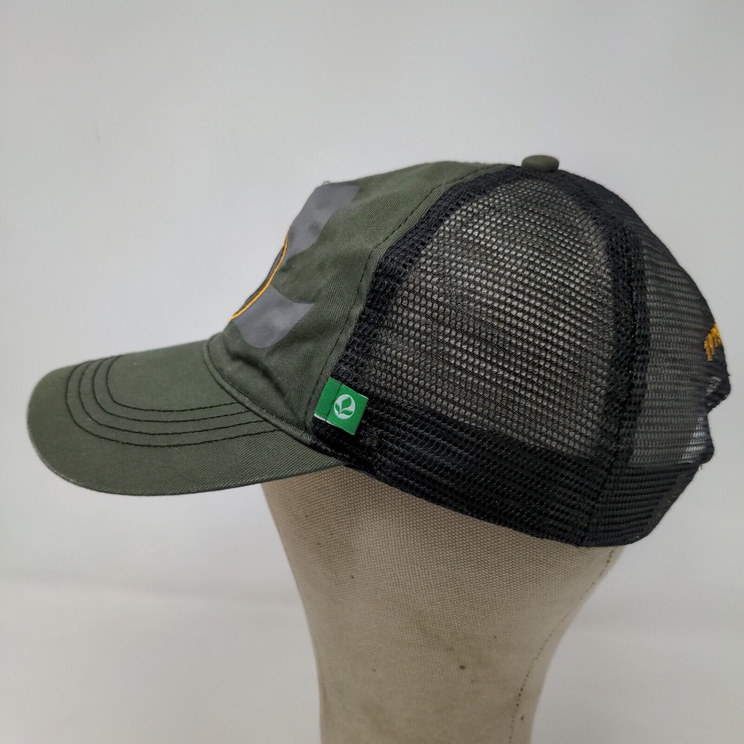 Stine Men's Strapback Mesh Back Hat Green Black Adjustable Embroidered Logo