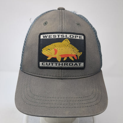 Westslope Cutthroat Patch Snapback Trucker Hat Gray One Size Mesh Back