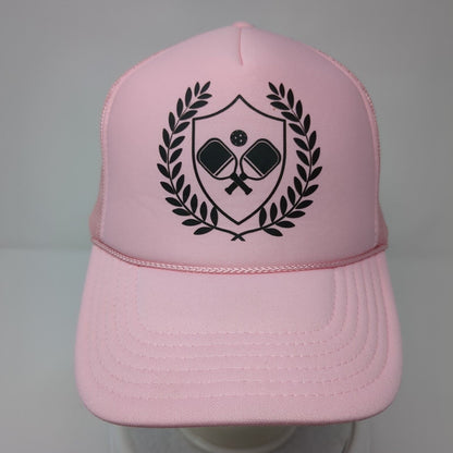 Pickleball Snapback Trucker Hat Pink One Size Adjustable Mesh Back Rope Otto