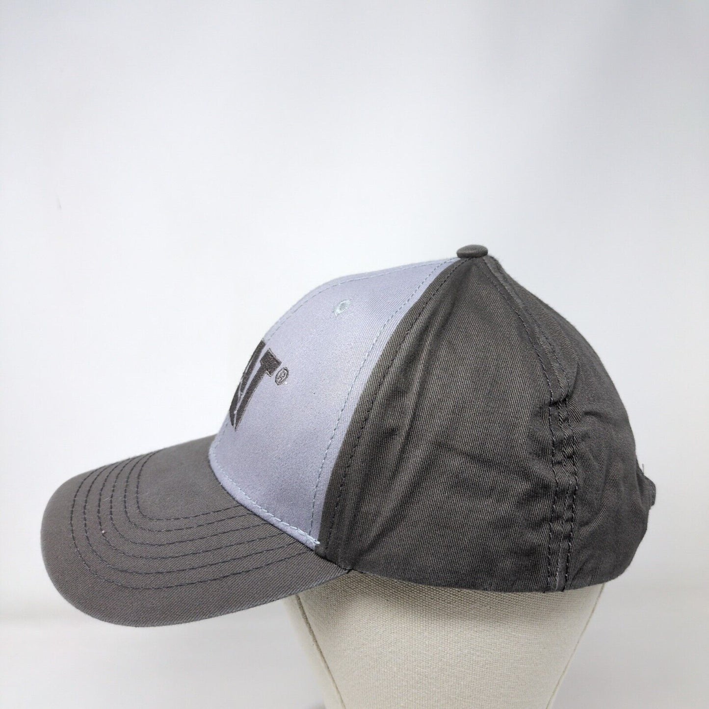 CAT Snapback Hat Gray One Size Adjustable Embroidered Colorblock