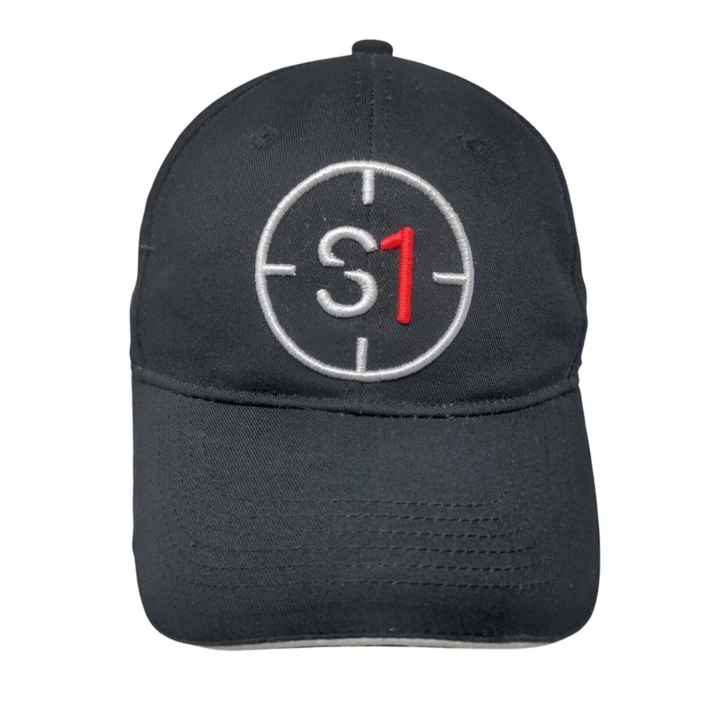 S1 Sightron Strapback Hat Black OSFM Embroidered 6 Panel Outdoor Cap
