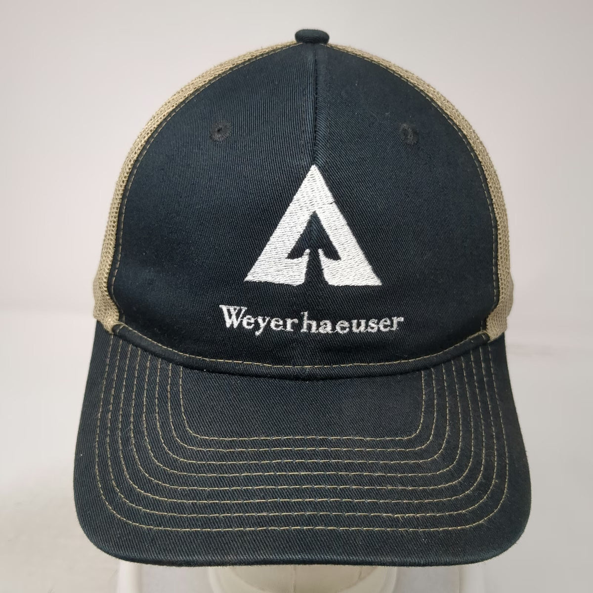 Port Authority Trucker Hat Black One Size Weyerhaeuser Logo Mesh Snapback