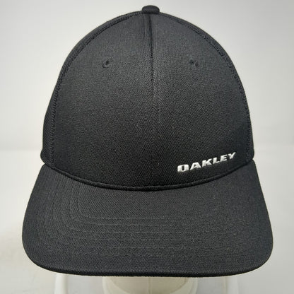 Oakley Baseball Cap Black M Mesh Back A-Flex Stretch Fit Embroidered Logo Hat