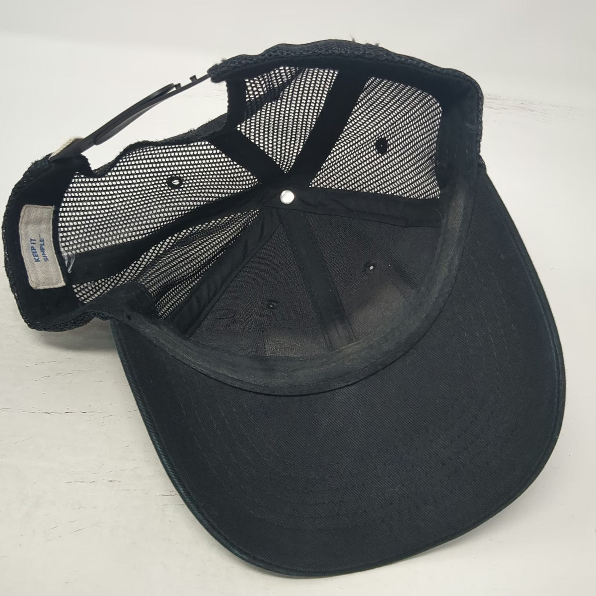 Life is Good Trucker Hat Black One Size Mesh Back Snapback Mountain Landscape
