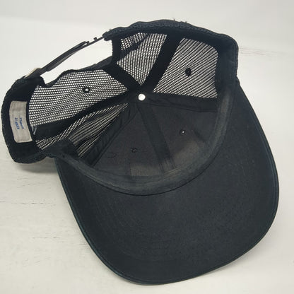 Life is Good Trucker Hat Black One Size Mesh Back Snapback Mountain Landscape